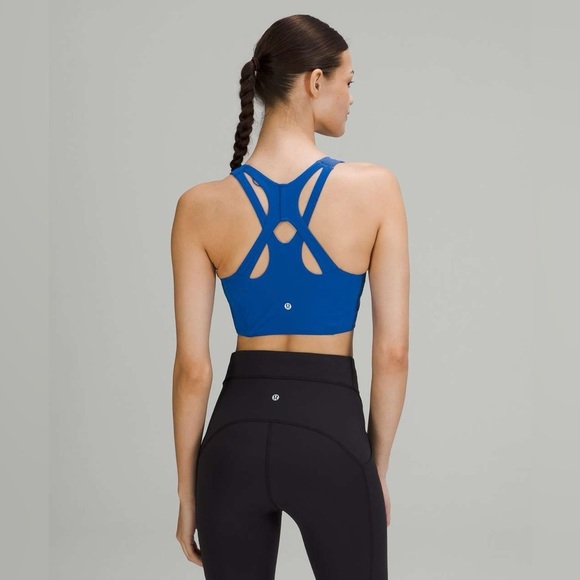 NWT Lululemon Stash It All Bra Cobalt Blue Padding Cross Back Straps Size 6​​ - Picture 2 of 6